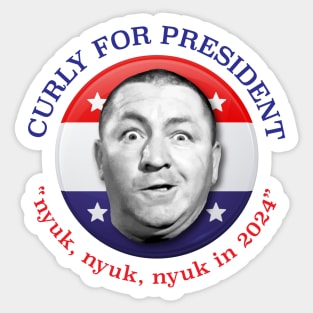 Curly For President 2024 Sticker